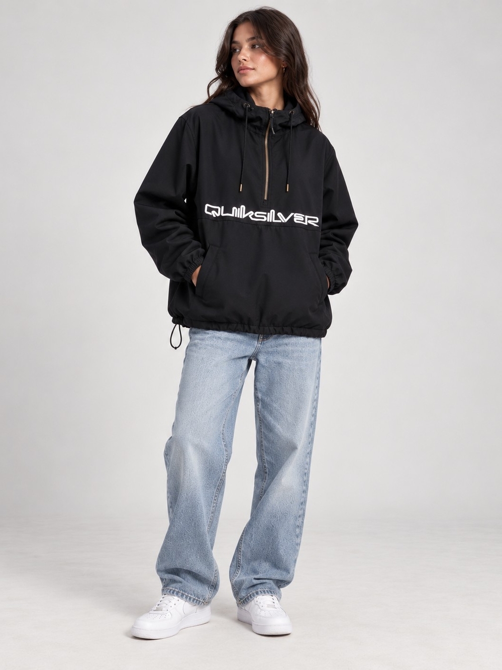 Quiksilver Women's Black Pullover Anorak Jacket